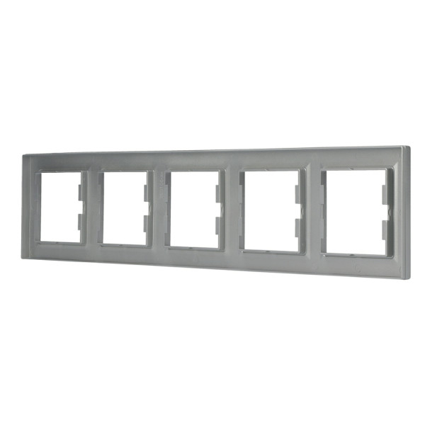 Рамка на 5 мест алюминий Asfora, EPH5800561 - фото №3