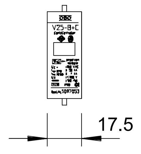 Сменная вставка OBO Bettermann (5097053) V25-B+C 0-280 - фото №2