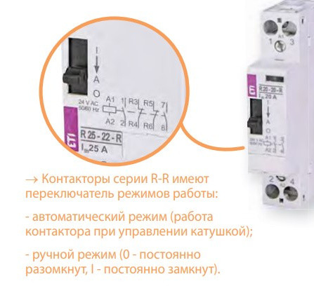 Контактор ETI 002464040 R 20-20-R 230V AC 20A (AC1) с ручным управлением - фото №13