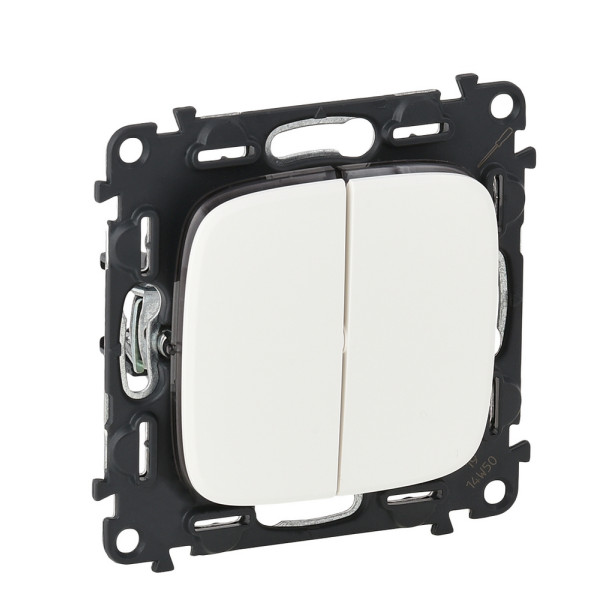 Выключатель 2 клавишный Legrand Valena Allure белый