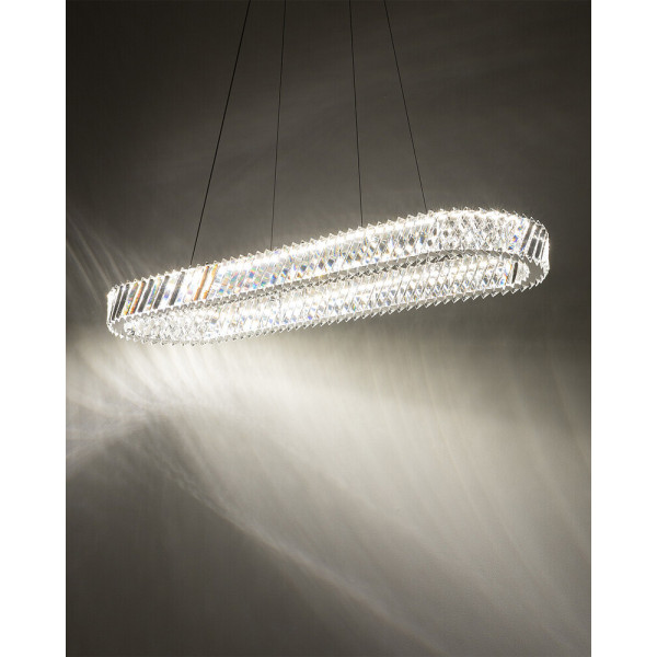 Подвесной светильник, люстра Nowodvorski 11707 Luxora Oval LED 1x40W 3000K 3600Lm IP20 хром - фото №1