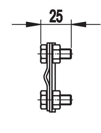 З'єднувач «прут/прут» із чотирма болтами DKC NG3104 Ø8мм із сталі гарячого цинкування - фото №1