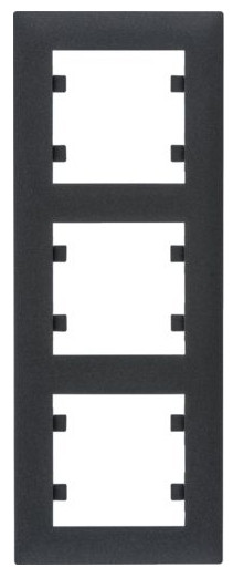 Вертикальна тримісна рамка Hager WL5633 Lumina-Intense 3X (чорна)