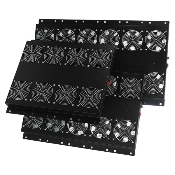 Вентиляторная панель для сервера Mirsan MR.FAN2WT.01 RAL 9005 с 2 вентиляторами (черная)