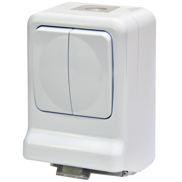 Розетка с выключателем ETI PRV-2 2Р+РЕ IP 44 10/16A 250В