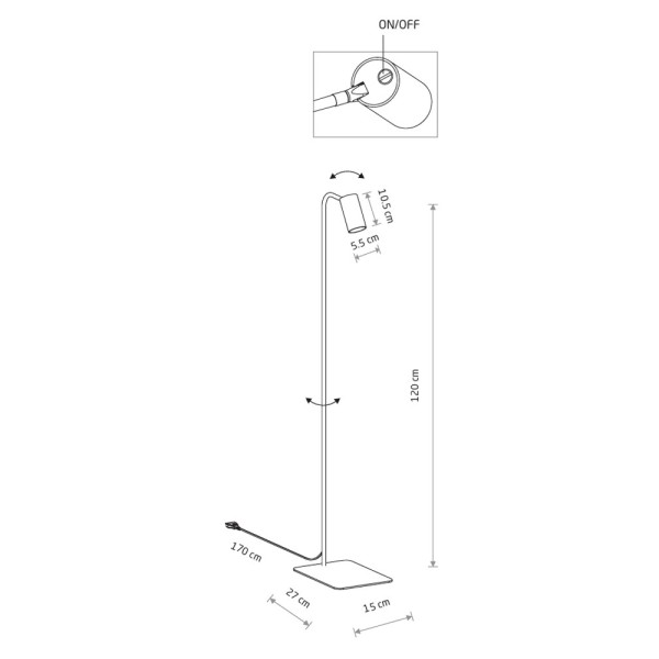 Торшер Nowodvorski 37717 Mono GU10 1x10W IP20 черный - фото №2