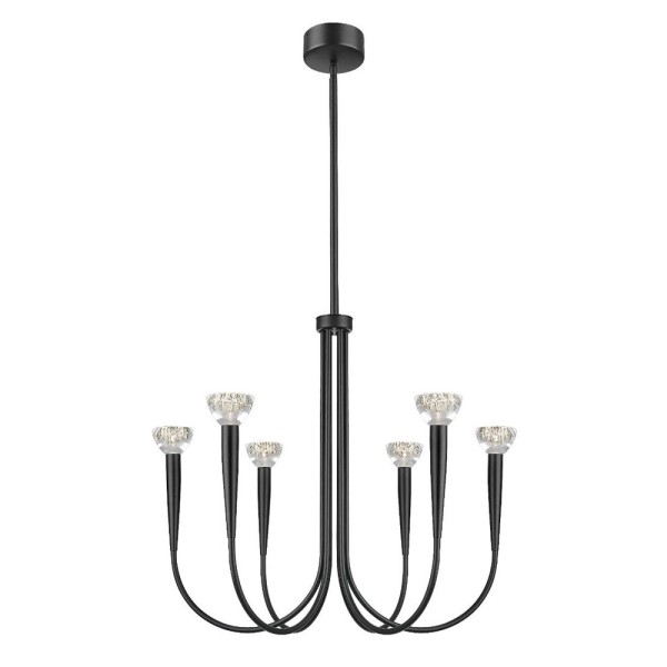 Люстра Zuma Line P0603-06F-P7B1 Boston LED 6x5W 3000K 3300Lm IP20 чорна (5907925003688)
