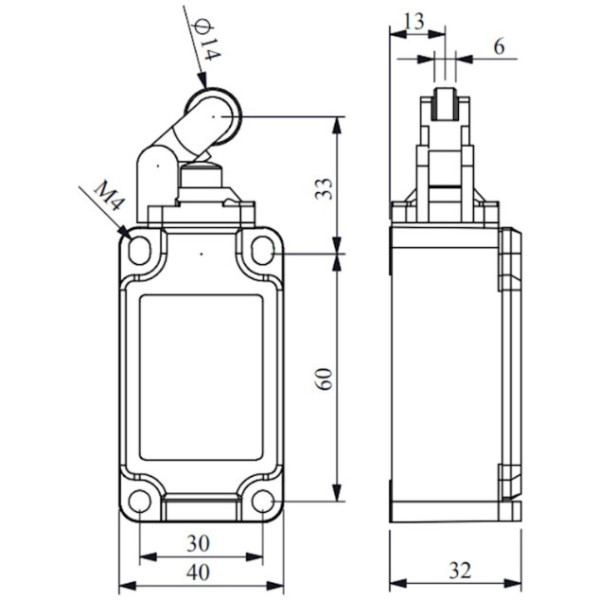 Кутовий кінцевий вимикач (1-направлений) L52K13MIP311 - фото №6