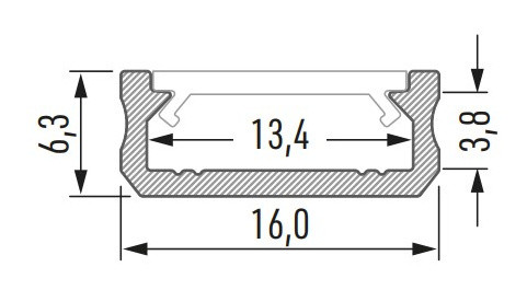 Профиль для светодиодной ленты Lumines D сталь - фото №3