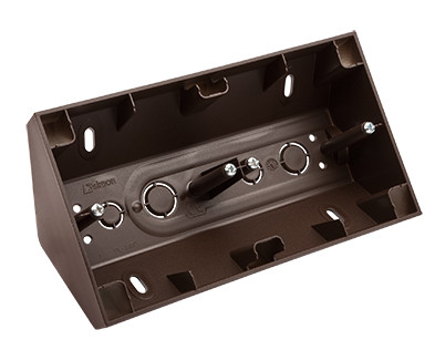 Подвійна кутова коробка Kontakt Simon Simon 54 Premium DPNR2/46 для накладного монтажу під рамки (коричневий)