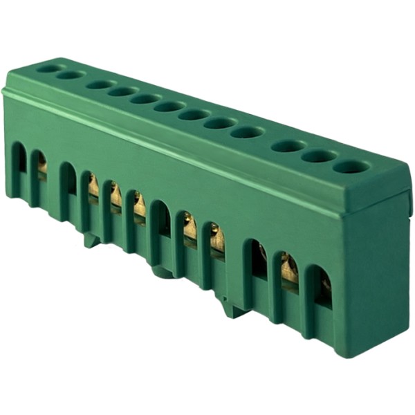 Шина заземлення Promfactor FMD812GN на 12 отворів 6x9мм²