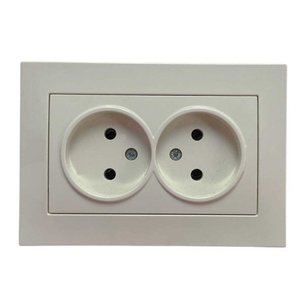 Розетка EL-BI VEGA кремовая 2-я без заземления ( 510-010330-908 )