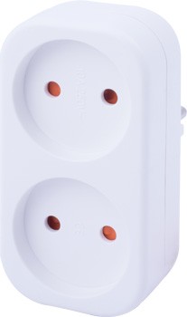 Двухместный разветвитель E.Next e.socket.002.10.2 2P 10А без заземления (s9100052)
