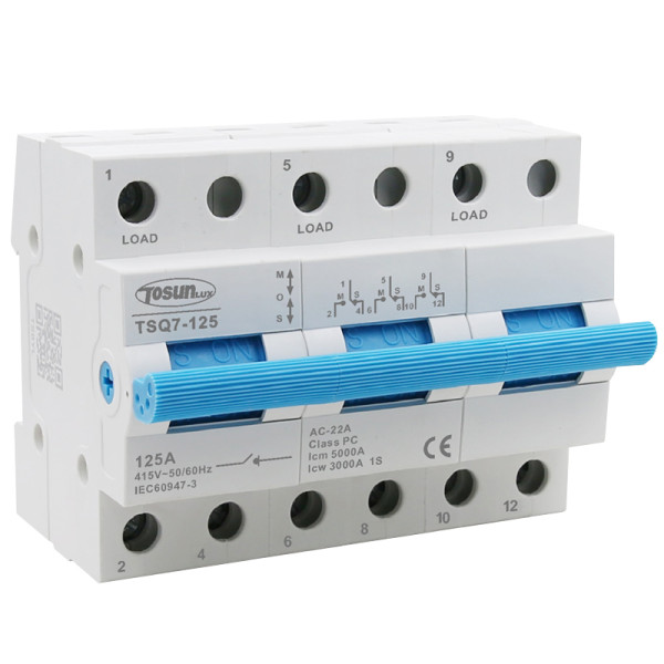 Переключатель нагрузки TOSUNlux TSQ7-125 100A 3P 1-0-2 230B/415B (6931934243239)