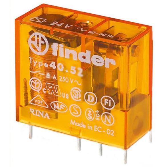 Миниатюрное реле Finder 2CO 8A 24В AC шаг 5мм (405280240000)
