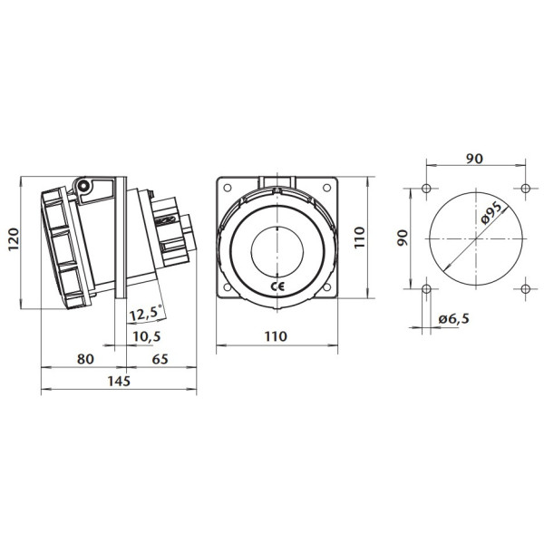 Вбудований силовий роз'єм Sez IEGN6353 - фото №1