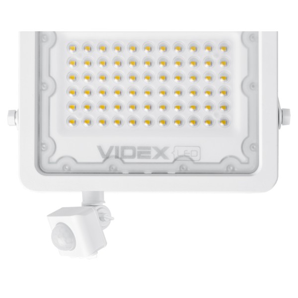 LED прожектор Videx F2e 50Вт 5000K (VL-F2e505W-S) з датчиком руху та освітленості - фото №1