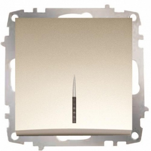 Выключатель ELBI ZENA Silverline титан 1кл с подсветкой без рамки (609-012500-201)