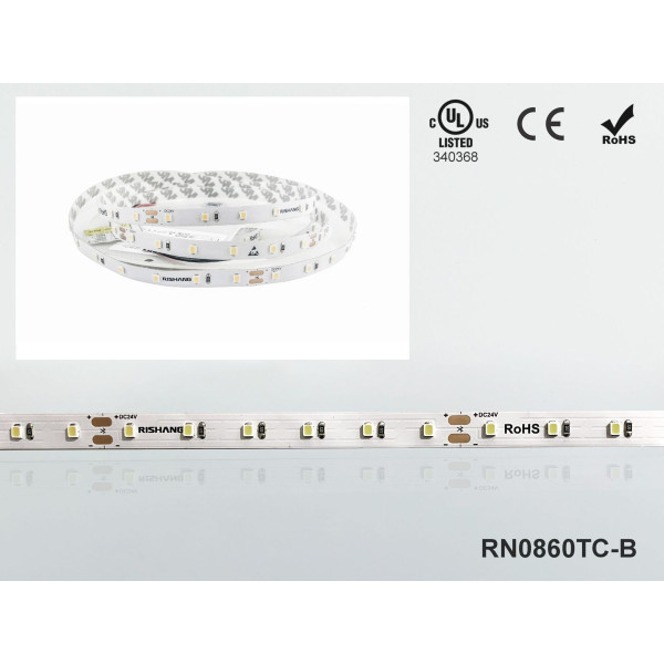 LED стрічка RISHANG 60-2835-24V-IP20 5,5W 454Lm 2700K 5м (RN0860TC-B-SW) - фото №1