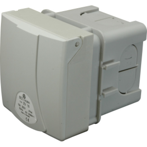 Встраиваемый силовой разъем Sez IZV1653 с установочной коробкой под бетон