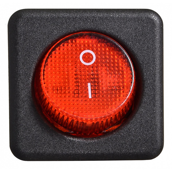 Переключатель Аско-Укрем KCD2-10-201 R/B (0-I) круглый красный (A0140040126) - фото №1