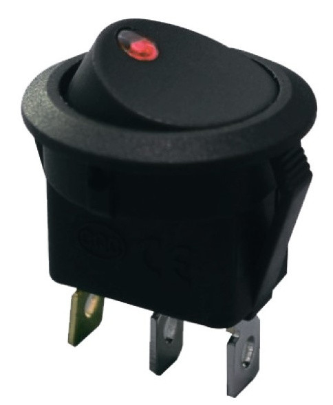 Перемикач TNSy KCD1-8-101EN R/B круглий з підсвічуванням червоний (TNSy5500749)