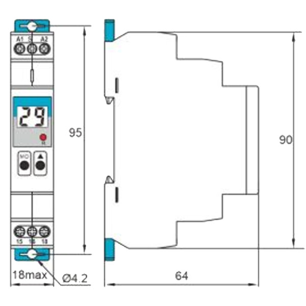 Реле затримки з індикацією TOSUNlux TRT8-X2/A230 16A AC 230B електронне 2 контактні групи (6931934225532) - фото №1