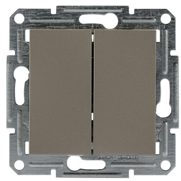 Вимикач 2-клавішний без рамки бронза Asfora, EPH0300169