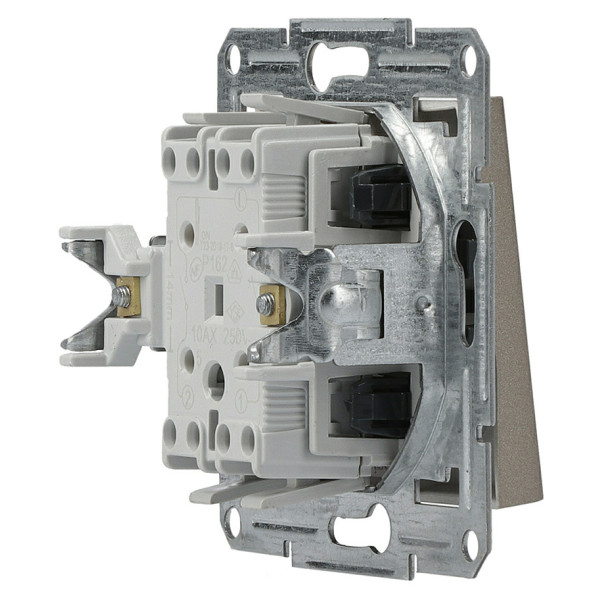 Вимикач 2-клавішний без рамки бронза Asfora, EPH0300169 - фото №2