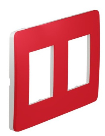 Двопостова рамка Schneider Electric NU280413 (червоний/білий) - фото №1