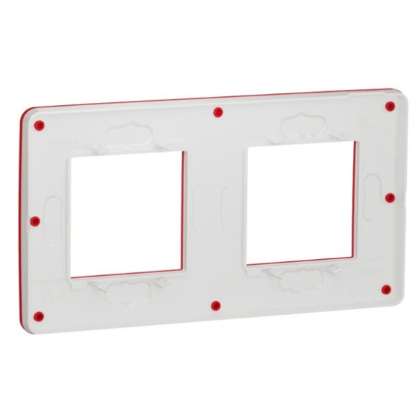 Двопостова рамка Schneider Electric NU280413 (червоний/білий) - фото №3