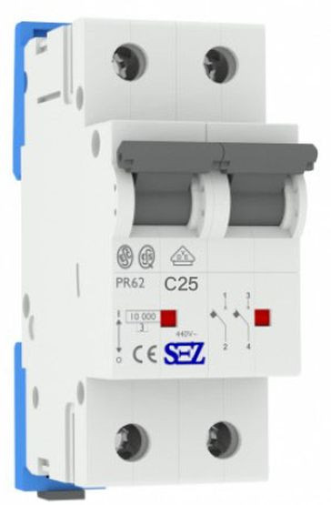 Двухполюсный автомат SEZ 62 C 25А 2P (PR62C25A)