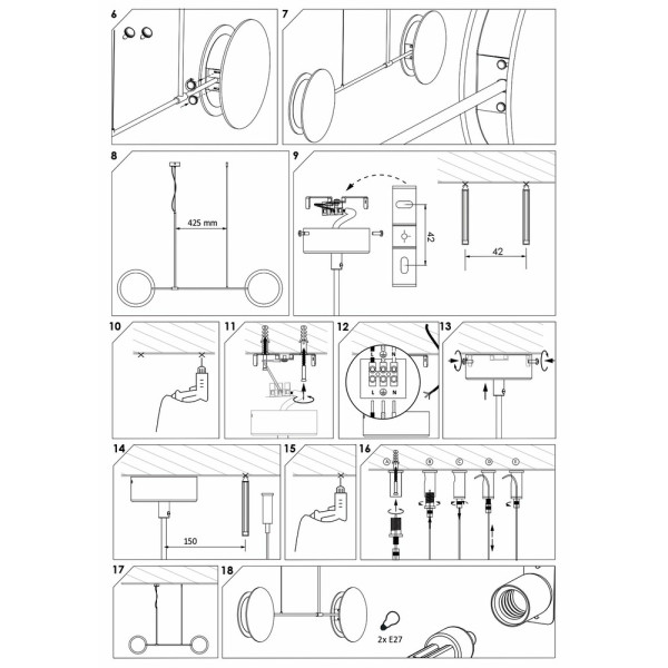 Люстра Nowodvorski 39375 Minimal E27 2x40W IP20 Вeige - фото №4