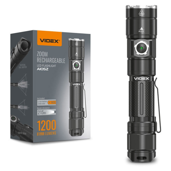 Светодиодный портативный фонарик Videx 1200Лм 5000K (VLF-A105Z) - фото №1