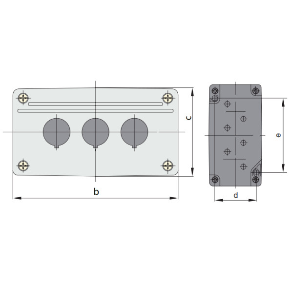 Кнопочный пост NOARK Ex9P2 FH 3 y EU 3 места желтый (111414) - фото №1