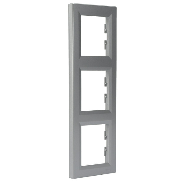 Рамка тройная вертикальная алюминий Asfora, EPH5810361 - фото №1