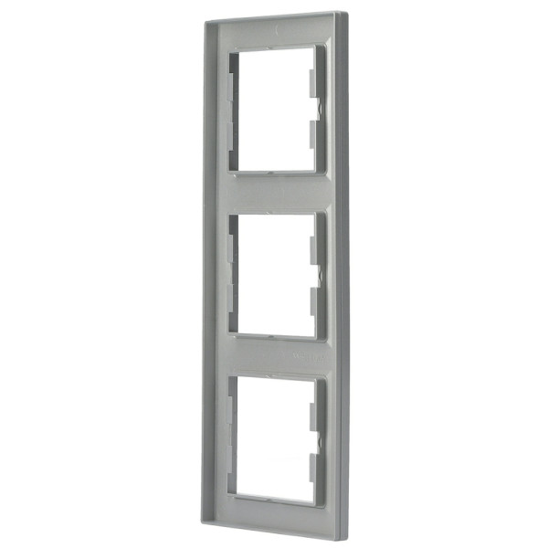 Рамка тройная вертикальная алюминий Asfora, EPH5810361 - фото №3