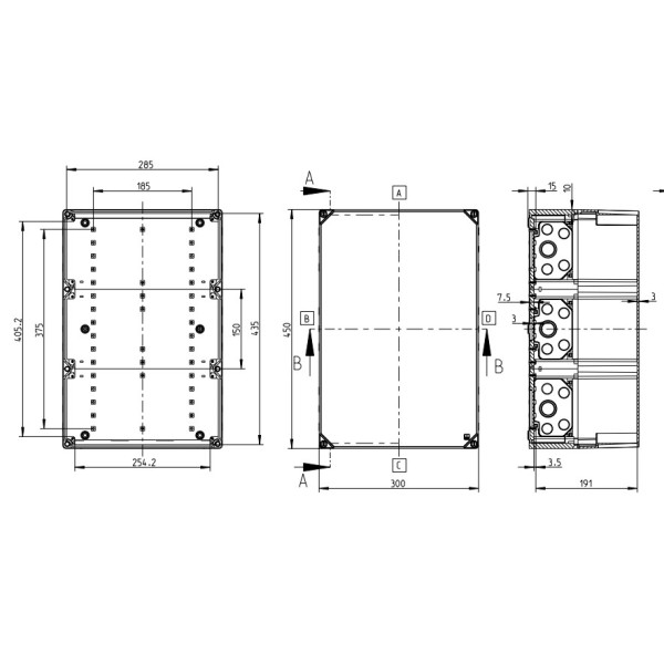 Накладная расключительная коробка Spelsberg AKi 3-th (sp74790301) IP65 - фото №2