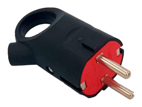 Вилка с кольцом Neomax с заземлением черная (NX1106)