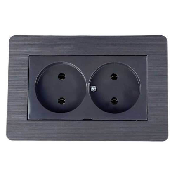 Розетка Nilson Selene антрацит 2-на без заземлення ( 23362524 )