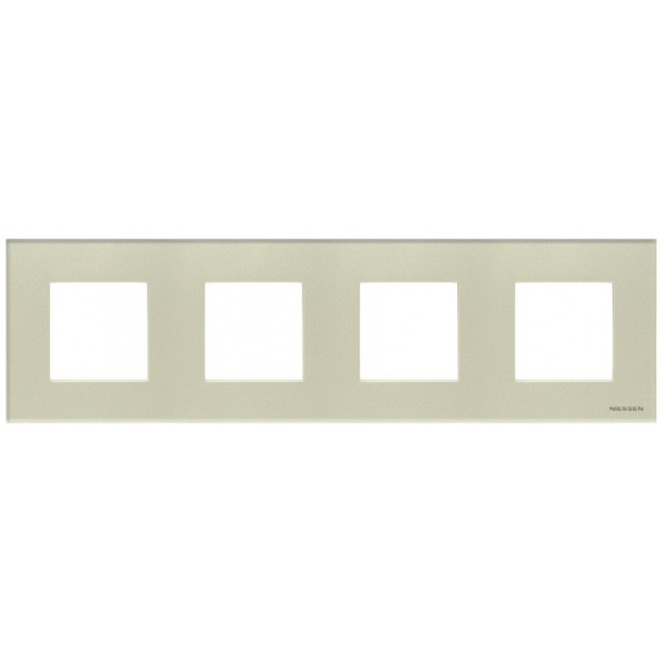 Чотиримісна рамка ABB Zenit N2274 CP скло (перли)
