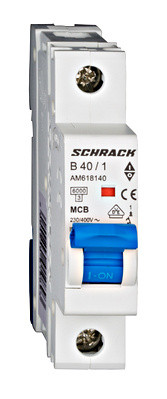 Автоматичний вимикач 40А 1P 6кА х-ка B, Schrack
