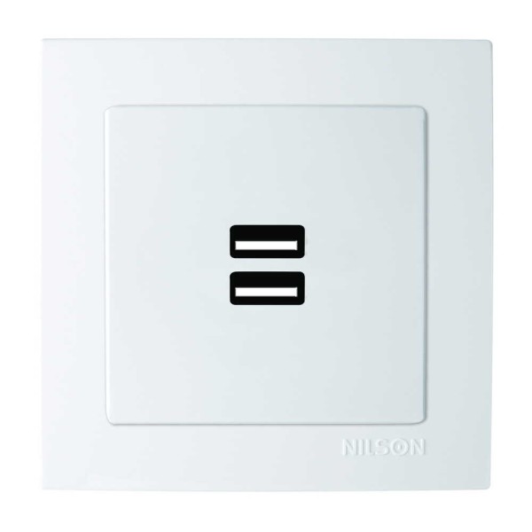 Розетка Nilson Touran белая 2-я USB ( 24111081 )
