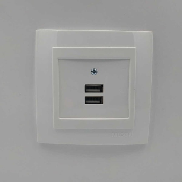 Розетка Nilson Touran белая 2-я USB ( 24111081 ) - фото №1