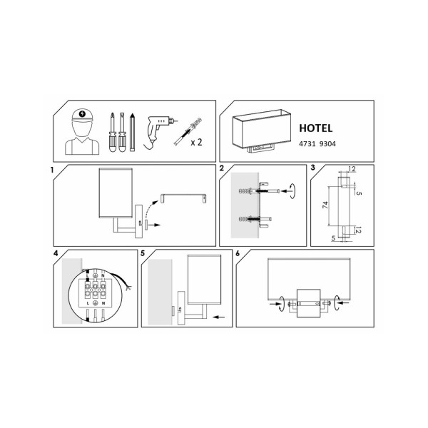 Бра, настенный светильник Nowodvorski 4731 Hotel E27 2x60W IP20 Chrom - фото №2