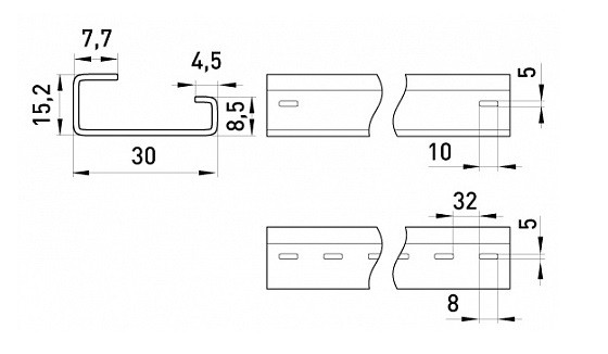 DIN-рейка E.Next 100см - фото №1