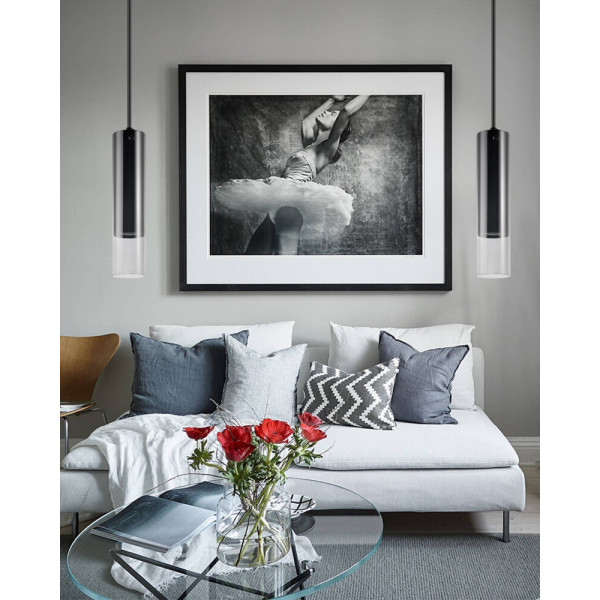 Подвесной светильник со стеклянным плафоном Goldlux 328342 Smoky GU10 1x10W IP20 Черный - фото №1