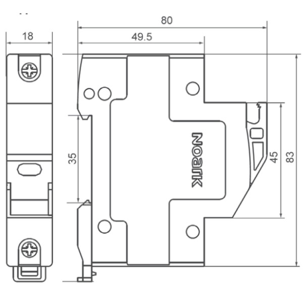 Держатель разъединителя NOARK Ex9FP 1P 30A 1000В DC с индикатором (101766) - фото №1