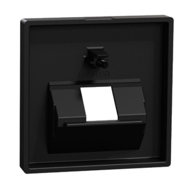 Центральная панель компьютерной розетки Merten System, MEG4521-0403 черная матовая - фото №1