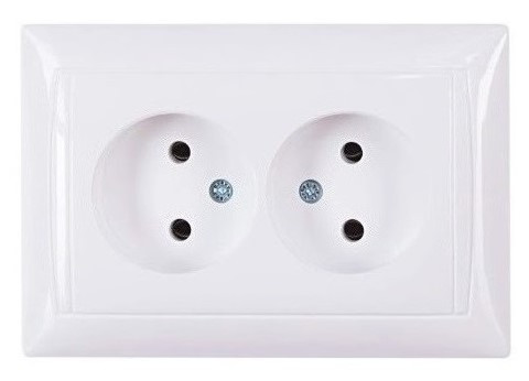 Двойная розетка TNSy Latina IP20 белая (TNSy5000159)